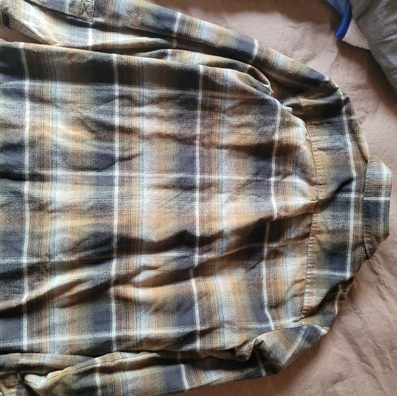 Rugged Elements Flannel Shirt Mens Medium Brown Plaid Lined Button Up - Picture 4 of 6